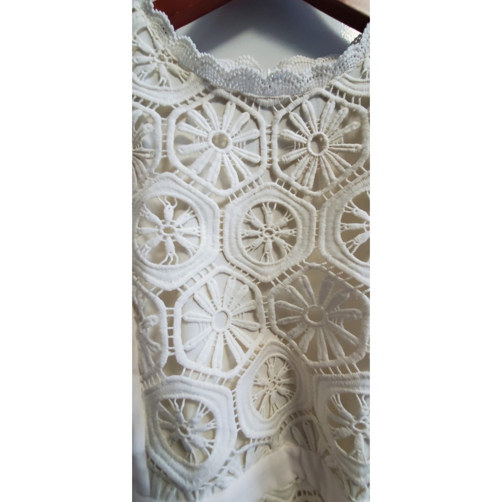 AROSE Studio Jules Dress L Cream NWT Stunning Pleat Crochet Style Lace/Line/Belt - Picture 10 of 16